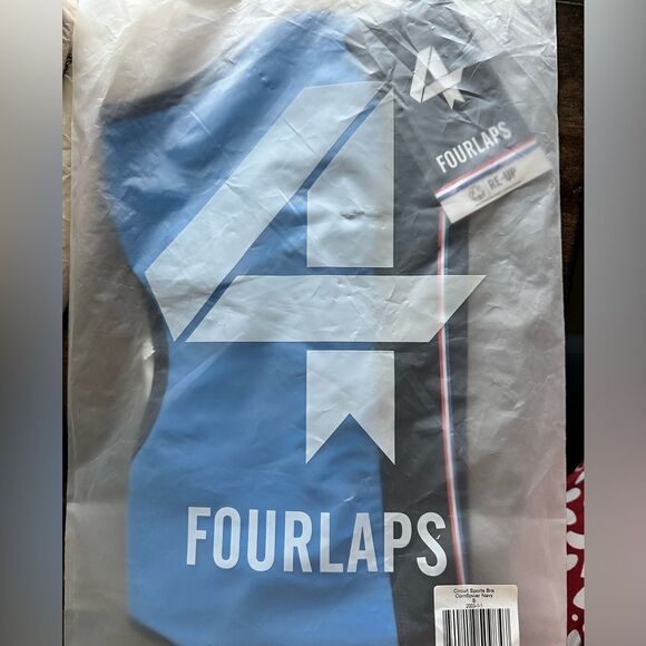 NWT FourLaps Women’s Circuit Sports Bra Cornflower/Navy  Workout Athletic- Size - Picture 5 of 6